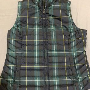 Plaid down vest Talbots petite